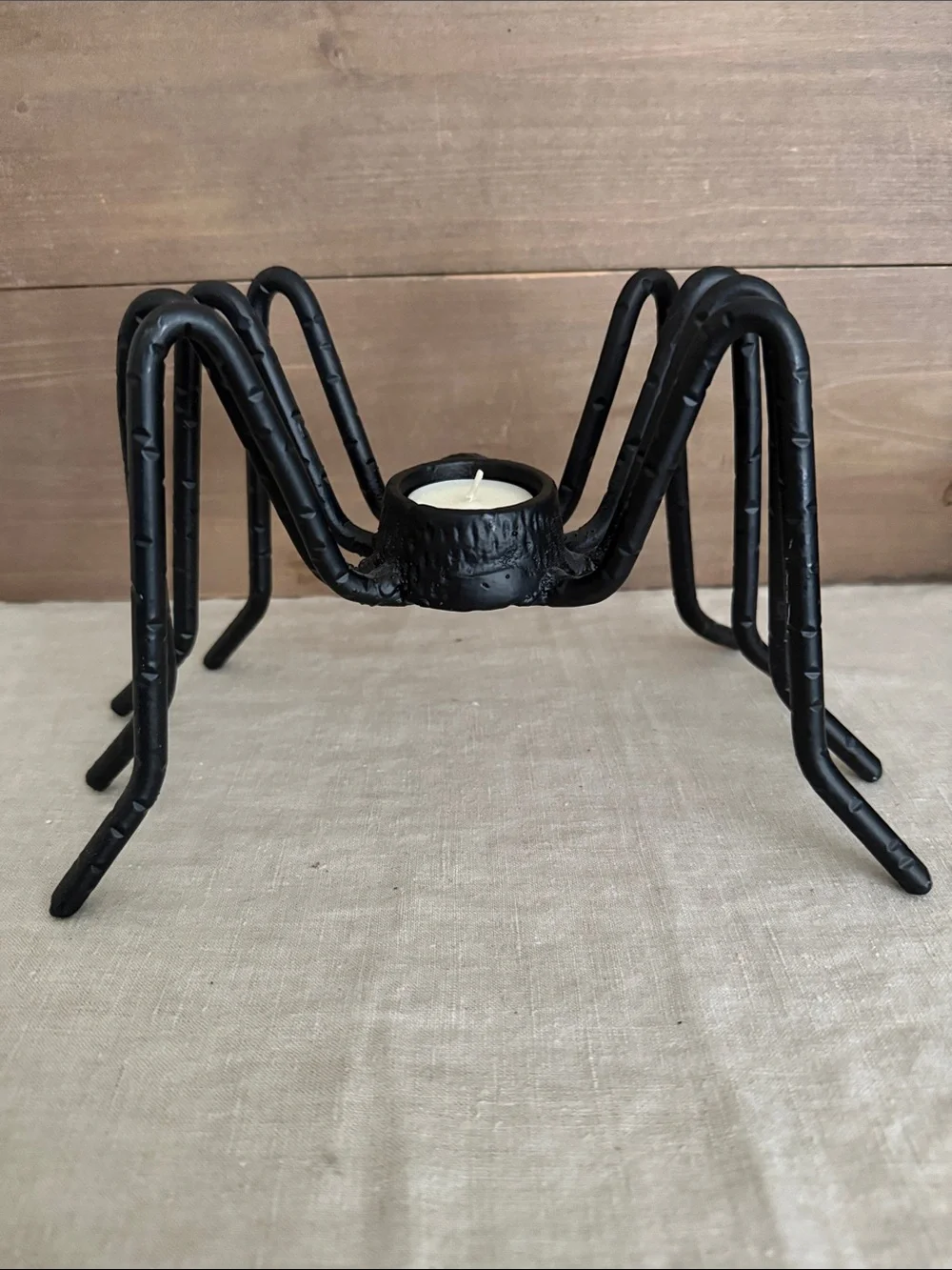 Pottery Barn Halloween Cast Iron Spider Tea Light Candle Holder | Retired